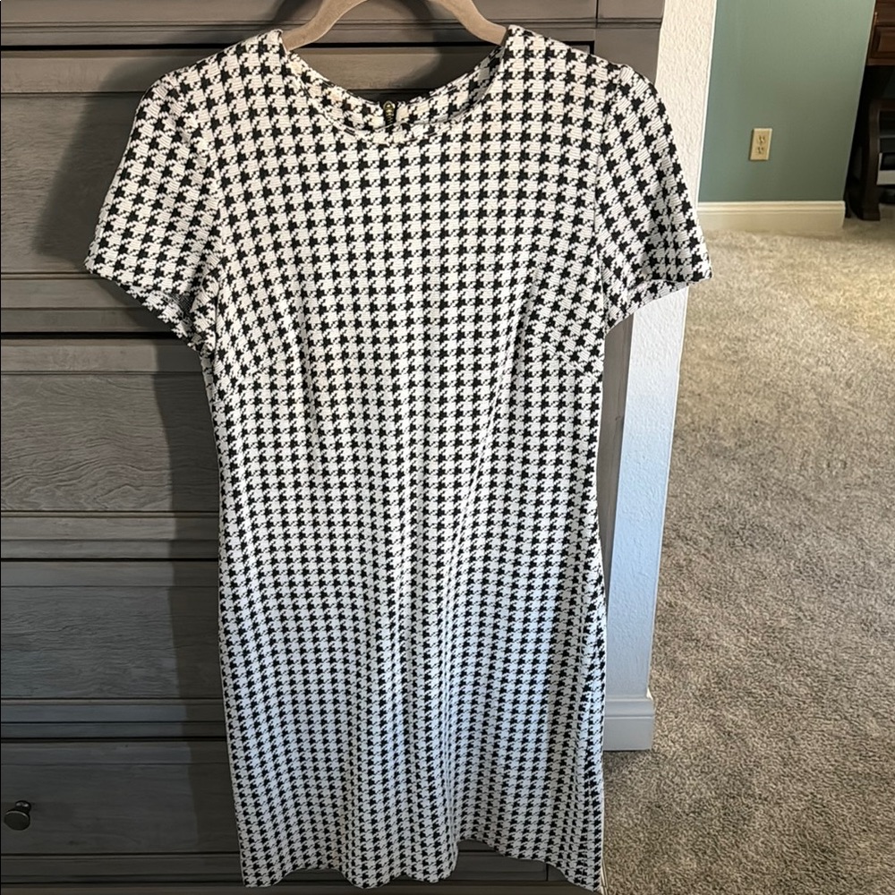 Calvin Klein Black and White Sheath Mini Dress
